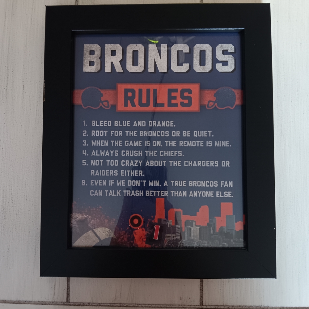 Denver Broncos Rules Themed Wall Art